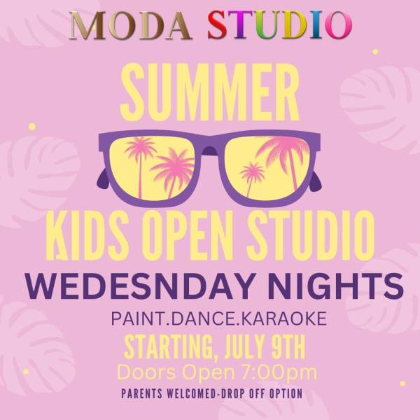 KIDS OPEN STUDIO WEDNESDAY NIGHTS 7PM