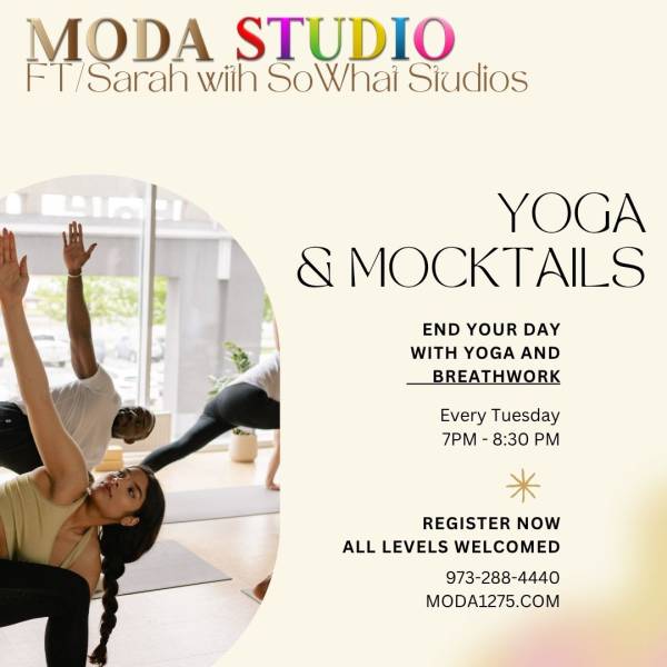 Yoga and Mocktails Every Tuesday Starting July 29th 7pm