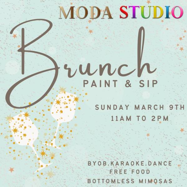 BRUNCH Paint and Sip with Karaoke March 9th 11am to 2pm