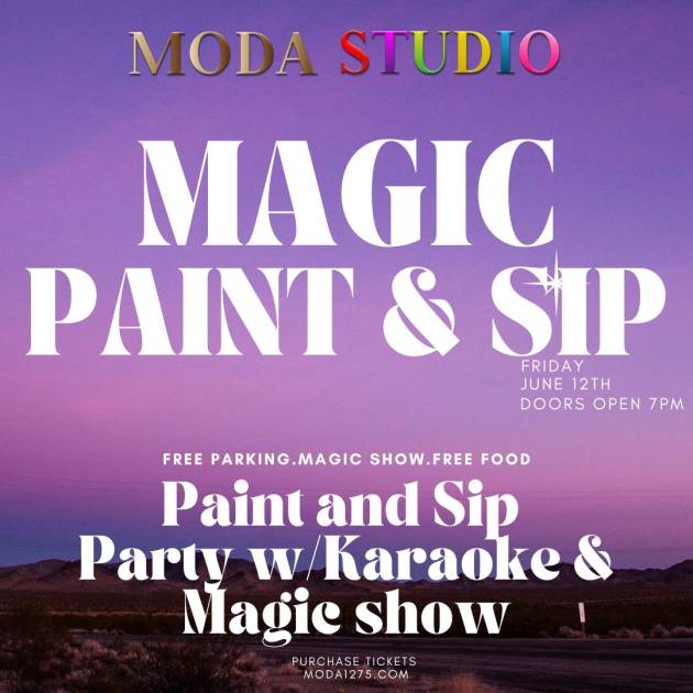 Paint and Sip with Karaoke and A Magic Show Friday June 12th 7pm